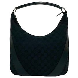 Borsa Hobo Gucci in tela GG nera
