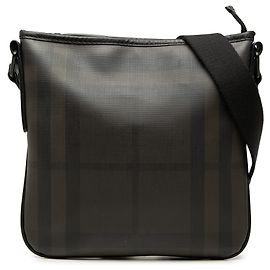 Burberry Brown Smoke Check Coated Canvas Beckley Crossbody