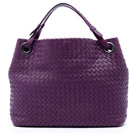 Sac cabas Bottega Veneta Garda en cuir Intrecciato violet