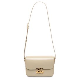 Céline Celine Brown Classique Shiny Calfskin Triomphe Crossbody