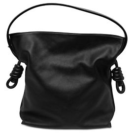 Pochette Flamenco Knot LOEWE en cuir de veau noir Large
