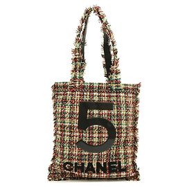 Chanel No. 5 Tweed und Lackleder Tote/Schultertasche