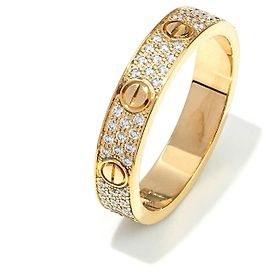 Anillo Cartier Love Pavé Oro Amarillo 750/18K 88 Diamantes 0,31 ct Talla 52 Full Set