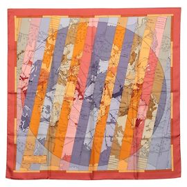 Hermès Lenço de seda Hermes Carre 90 LE MONDE EST VASTE