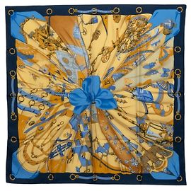 Hermès Foulard di seta Hermes Carre 90 Soleil de Soie