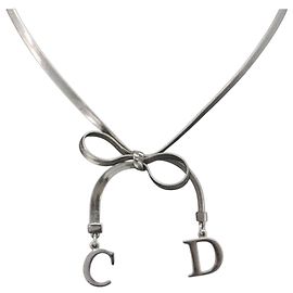 Collana Christian Dior metallo Silver Auth 205487M