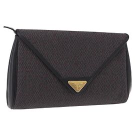 Autre Marque Borsa a pochette Saint Laurent in pelle e tela Nero Grigio oro Auth am12782A