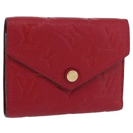 LOUIS VUITTON Empreinte Portefeuille Victorine Wallet Red M62554 LV Auth 205417M