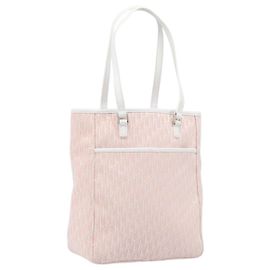 Sac Cabas Christian Dior Trotter Canvas Rose Argent Auth 205251V