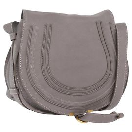Chloé Borsa a tracolla Chloe Mercy in pelle grigia e oro autentica am12742V