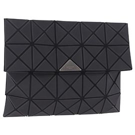 Pochette ISSEY MIYAKE BAO BAO PVC Cuir Noir Argent Auth 204271A