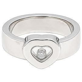 Chopard Happy Diamonds Anello Cuore Oro Bianco 750/18K Mis. 53 Full Set