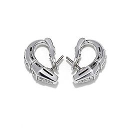 Bulgari Serpenti Viper Boucles d'oreilles Puces Or Blanc 750/18K Pavé Diamants 1,50 ct Luxe