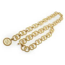 Chanel Vintage CC Double Chain Loop Medallion Chain Belt GP