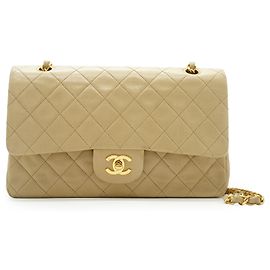 Chanel Bolsa de Ombro com Corrente Double Flap Matelasse 25 em pele de cordeiro