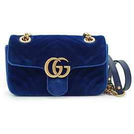 Gucci GG Marmont Mini Chain Shoulder Bag aus Samt