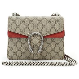 Gucci Dionysus GG Supreme Coated Canvas Suede Mini Chain Shoulder Bag