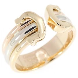 Anillo Cartier 2C en oro blanco rosa y amarillo 18K