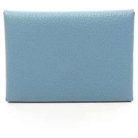 Hermès Hermes Calvi Duo New Blue Jean Münzbeutel