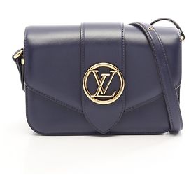 Sac à épaule Louis Vuitton en cuir bleu marine