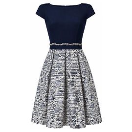 Carolina Herrera Marineblaues Kleid mit Print