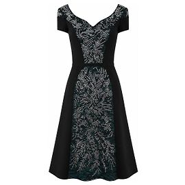 Vestido preto Carolina Herrera com pedraria