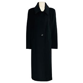 Manteau long Max Mara en laine et angora noir
