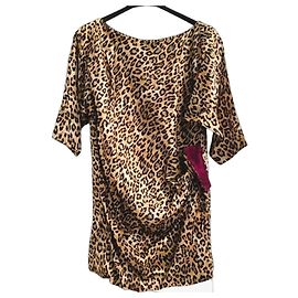 Roberto Cavalli Tunika-Kleid aus reiner Seide Animalier-Print