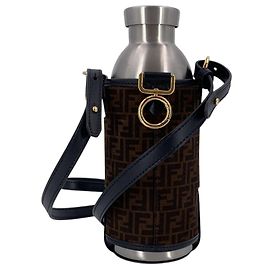 Fendi Flaschenhalter aus braunem Monogram Canvas mit Edelstahlflasche