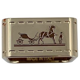 Hermès Hermes Caleche Schalring aus Metall in hellem Goldton