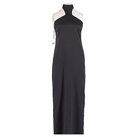 Robe longue en soie noire High MAGALA