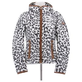 Bogner Piumino blu e bianco con stampa animalier