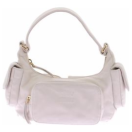 Bolsa de mão Miu Miu em couro bege