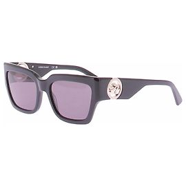 Longchamp Schwarze Sonnenbrille mit silbernem Logo