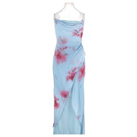 Vestido maxi Rat & Boa azul com padrão floral