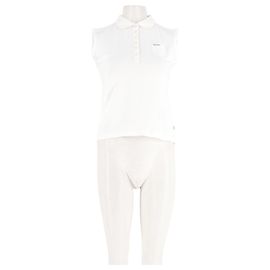 Guess Ärmelloses Poloshirt aus weißer Baumwolle