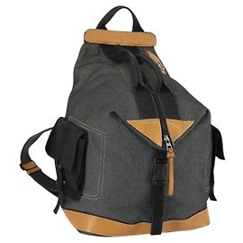 LOEWE Eye Nature Convertible Backpack Canvas Leather Gray Silver