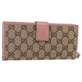 GUCCI GG Canvas Lange Geldbörse Beige 233024