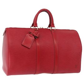LOUIS VUITTON Epi Keepall 45 Boston Bag Red M42977 LV