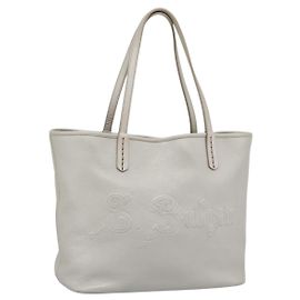 Bulgari BVLGARI Tote Bag Leather Gray Gold