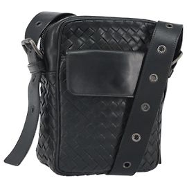 Bottega Veneta BOTTEG AVENETA INTRECCIATO Shoulder Bag Leather Black Silver