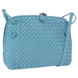 BOTTEGA VENETA INTRECCIATO Shoulder Bag Leather Light Blue