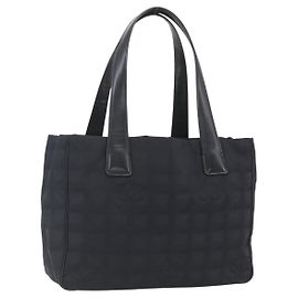 CHANEL New Travel Line Tote Bag Nylon Preto Ouro CC