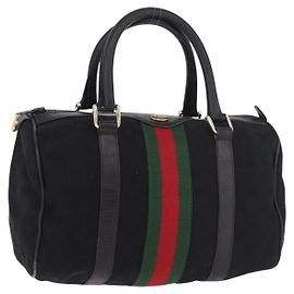 GUCCI GG Canvas Web Sherry Line Handtasche Schwarz Rot Grün 010 378