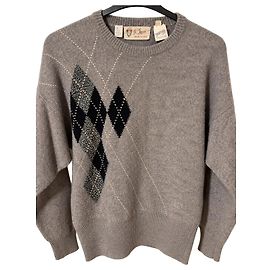 Jersey de cachemira gris con rombos Gucci
