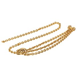Chanel Gold Gold Plated Quilted Triple CC Chain Belt