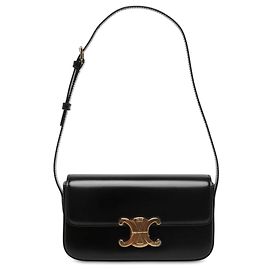 Céline Borsa a tracolla Celine Claude in pelle di vitello lucida nera con Triomphe