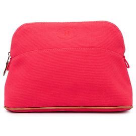Hermès Pink Toile Bolide Trousse De Voyage PM
