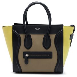 Céline Celine Brown Micro Tricolor Leather Luggage Tote