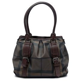 Borsa Northfield Burberry Brown Small Smoke Check in tela rivestita